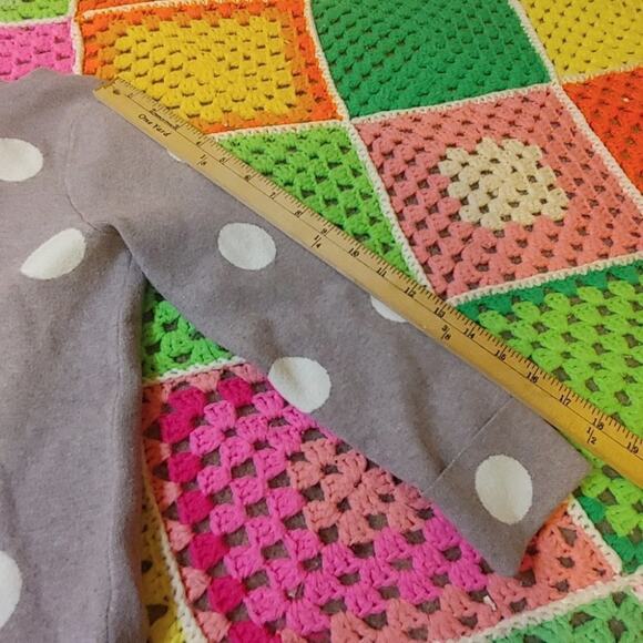 Cynthia Rowley Size Small Light Purple White Polka Dot Sweater Soft Casual S - Picture 5 of 14